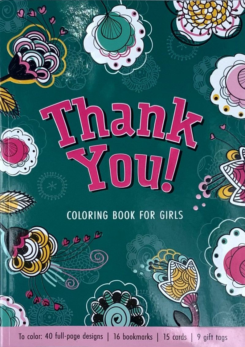 Thank you colouring book for girls