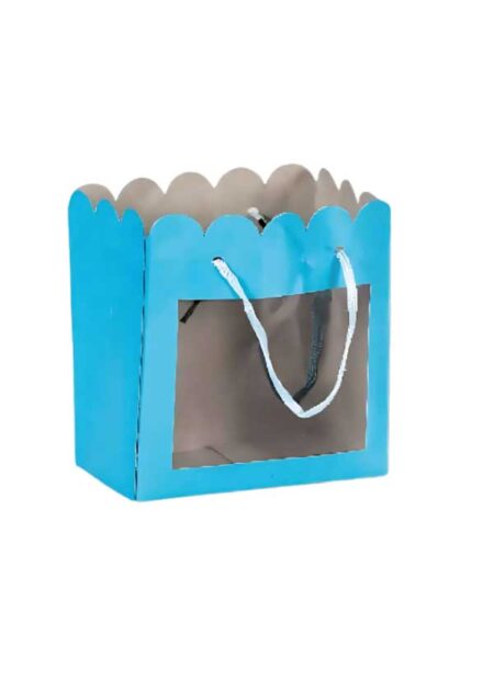 Gift bag fold up blue
