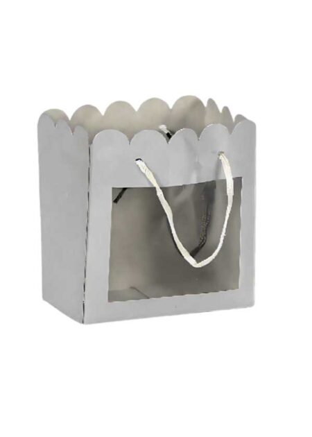 Gift bag fold up silver