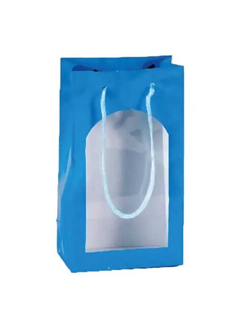 Gift bag window blue