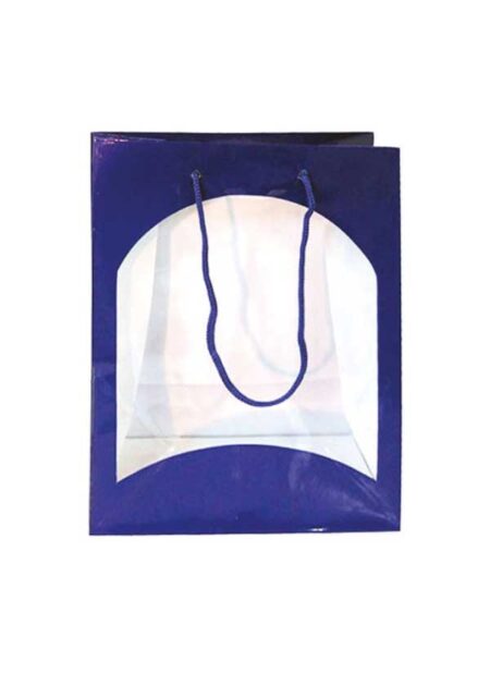 Gift bag window blue
