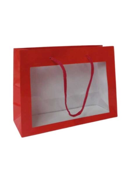 Gift bag window red
