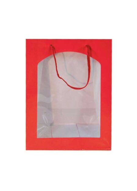 Gift bag window red