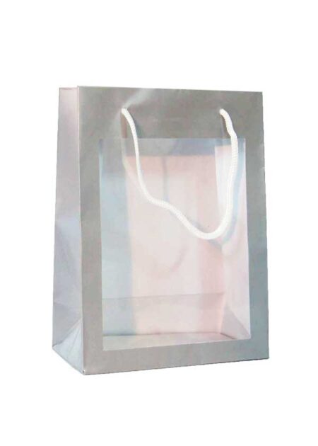 Gift bag window silver