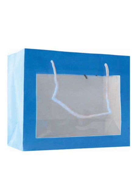 Gift bag window blue