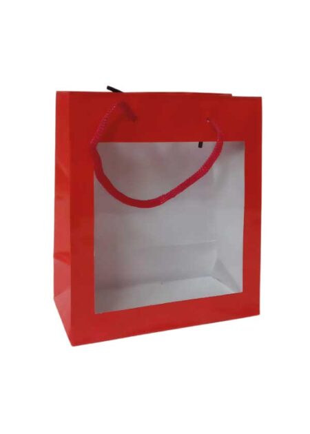 Gift bag window red