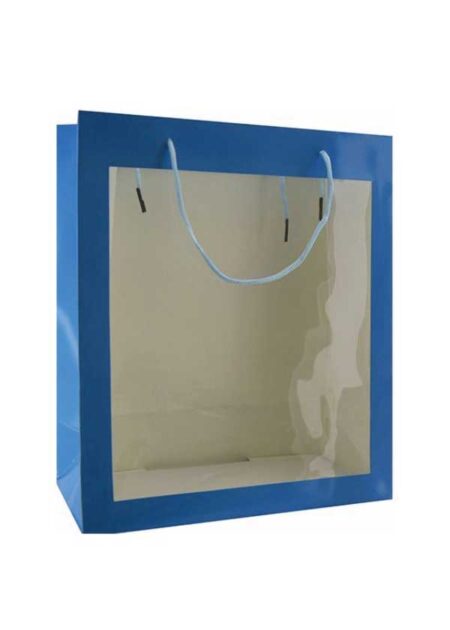 Gift bag window blue