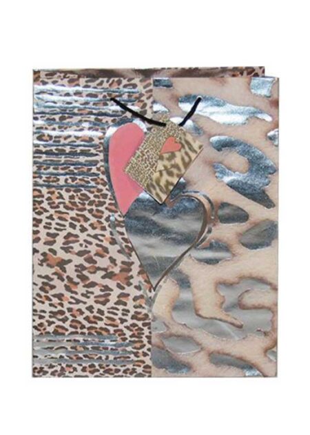 Foil gift bag with animal print