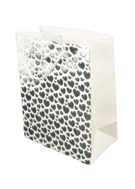 Gift bag white with hearts