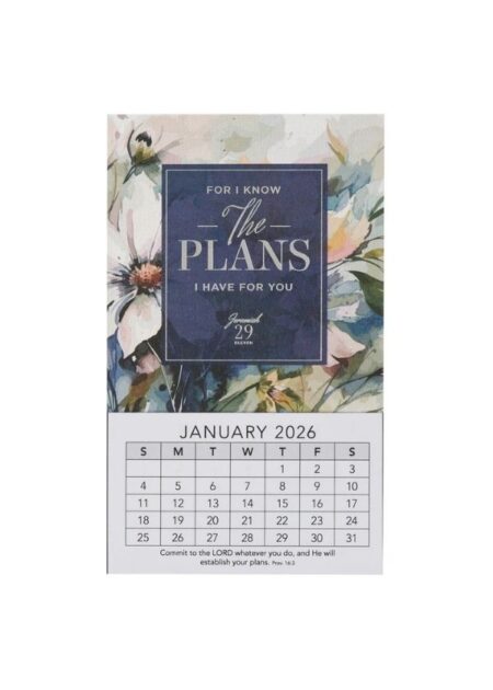 Mini Magnetic Calendar 2026 - For I know the Plans