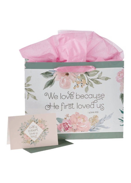 Gift Bag - We Love Because He First Loved Us